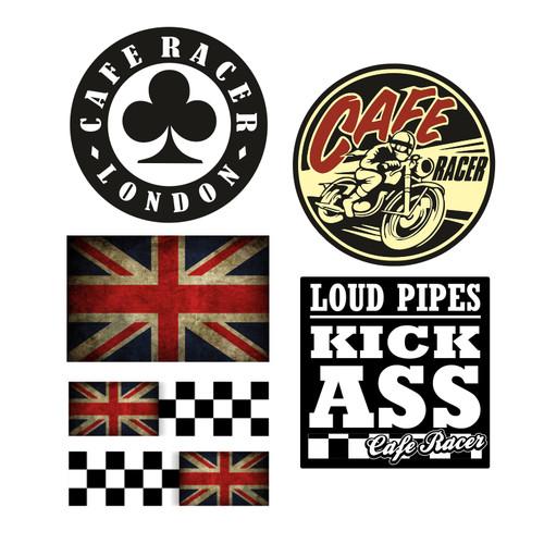 Cafe racer aufkleber uk - 6x,